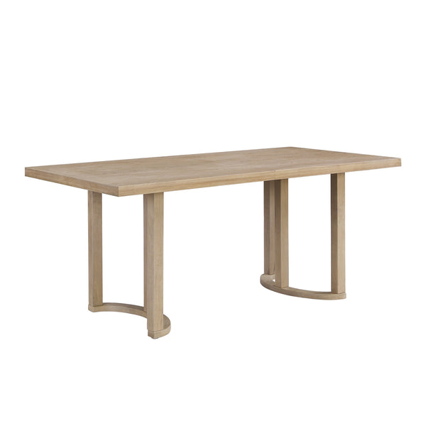 English Elm Christopher Knight Home® - 69 69 INCHES DINING TABLE - Sleek Solid Wood & MDF Rectangular Table with U-Shaped Trestle Base, Seats 6 Natural Ash N771P256927A