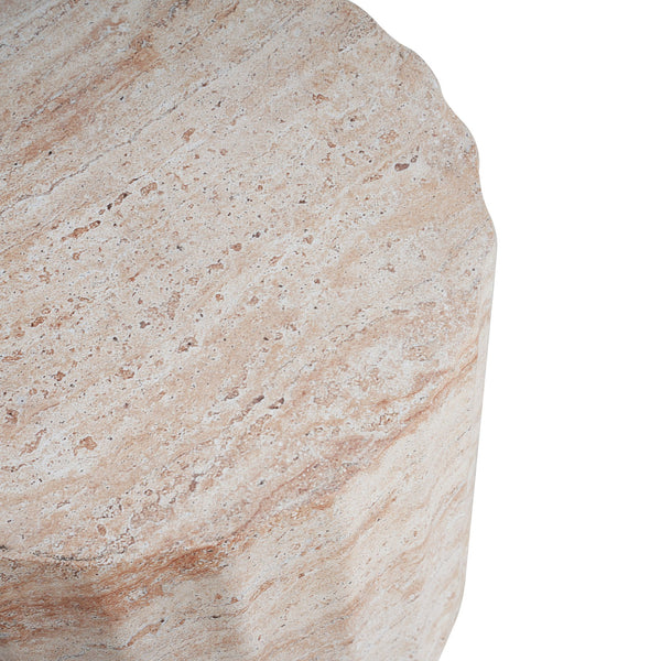 English Elm Christopher Knight Home® - Outdoor/Indoor Lightweight Concrete Side Table - Elegant Travertine Accent For Home & Garden Use N773P253788Z