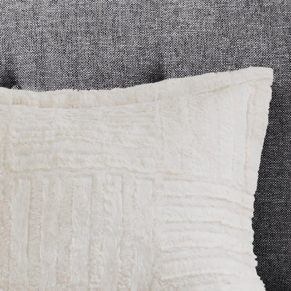 JLA Home Madison Park - Fur Arctic Faux Fur Comforter Mini Set - Plush Checkerboard Texture, OEKO‑TEX, Machine Washable Cozy Luxury BASI10-0255