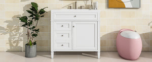 English Elm 36'' Modern Bathroom Vanity With Ceramic Sink, Soft-Close Drawers, Ample Storage & Elegant Design N710P230246K