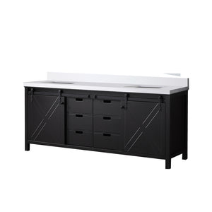English Elm Brown Double Bath Vanity With Cultured Marble Countertop - Elegant 80" W Storage Solution For Two Sinks B2731P260154