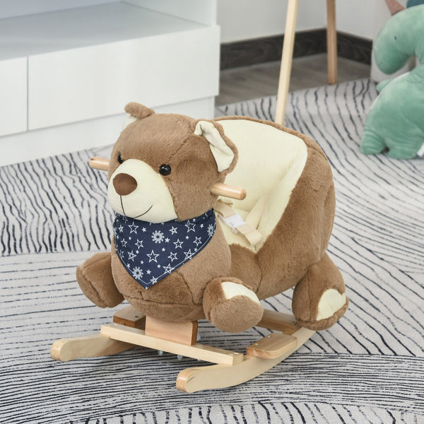 English Elm Qaba Giraffe Plush Toddler Rocking Ride on Toy with Sound and Safety Belt W2225P200498