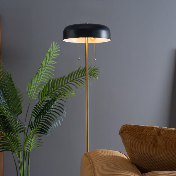English Elm Ashcroft Furniture - Modern Floor Lamp - Sleek Vesper Design In Black & White For Cozy Living Room, Bedroom & Office Use B183P315090