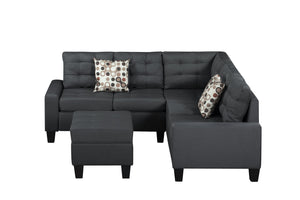 English Elm 6-Piece Upholstered Sectional with Pocket Springs, Tufted 5.5" Seat, Sturdy Wood Frame, Easy Assembly Grey 28.54 L x 23.23 W x 15.16 H W2297S00020