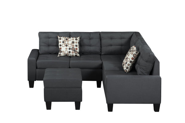 English Elm 6-Piece Upholstered Sectional with Pocket Springs, Tufted 5.5" Seat, Sturdy Wood Frame, Easy Assembly Grey 28.54 L x 23.23 W x 15.16 H W2297S00020