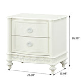 English Elm Ivory 2-Drawer Nightstand