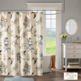 Madison Park Quincy Transitional Printed Cotton Shower Curtain MP70-4246 Khaki