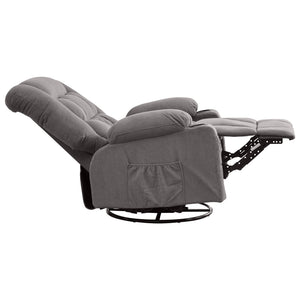 English Elm Kneading Massage Rocker Recliner with 4‑Point 3D Kneading, Heat, USB Port, Cup Holders & Swivel Comfort Grey W1521P390945