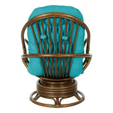 OSP Home Furnishings Kauai Rattan Swivel Rocker Chair Blue