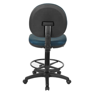 OSP Home Furnishings Sculptured Ergonomic Drafting Chair with Lumbar Support Padded Seat and Adjustable Footring DC550-296