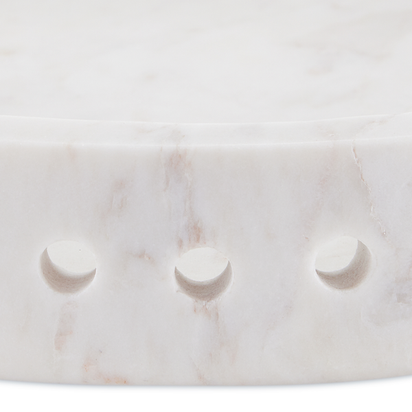 Freya Small White Marble Tray - Exquisite Handcrafted Design with Elegant Veining for Modern Homes