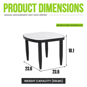 English Elm Modern Outdoor Arc Side Table Sintered Stone Top Aluminum Frame Rust Free Patio W1886P428289