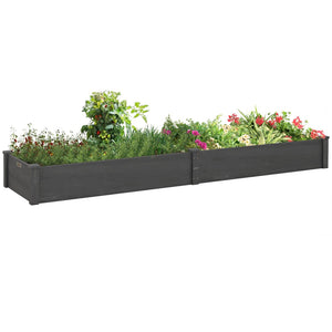 English Elm Outsunny 8X2Ft Elevated Wooden Garden Bed Kit With Self-Draining Design, Perfect For Small Spaces! W2225P200566-GIGA