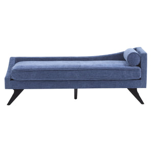 English Elm Christopher Knight Home® - CHAISE modern fabric lounge with rolled accent pillow, splayed birch legs and luxe comfort seating experience Navy Blue 68.25 L x 28 W x 17.75 H N776P291705N