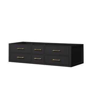 English Elm Black Double Bath Vanity 72" W X 22" D - Sleek Midcentury Design With Ample Storage & Soft-Close Drawers B2731P258057