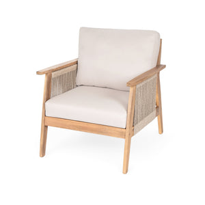 English Elm Outdoor Acacia Hardwood Rope Weave Sectional Set for Patio Garden Balcony Living N757S408833B
