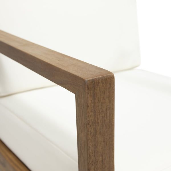 English Elm Christopher Knight Home® - 4 Rustic Acacia 4-Piece Outdoor Seating Set with Cushions — Durable Slat Design, Cozy Patio Style Teak 37 L x 27 W x 16.75 H 65060.00BGE-2_66742.00BGE