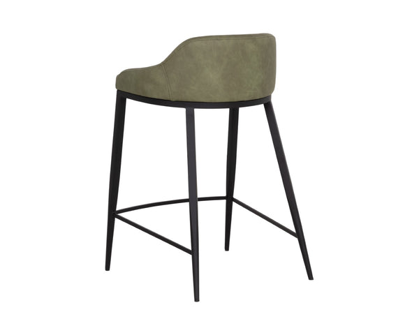 Sunpan ASTRA Counter Stool - Modern Ivanhoe Pine Design with Comfortable Low-Back Seating for Versatile Use 112486