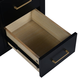 English Elm 30'' Elegant Freestanding Bathroom Vanity With Ceramic Sink, Soft-Close Drawers & Timeless Black Finish N710P194420B