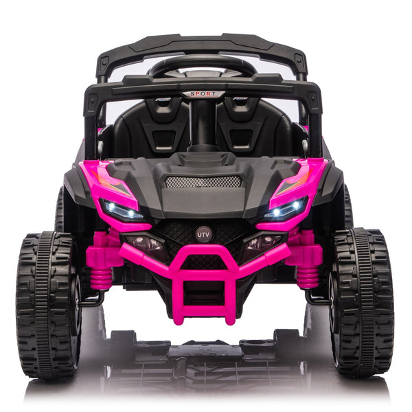 English Elm 24v Kids Utv Ride on with Dual 80w Motors Remote Control and Four Wheel Suspension Pink W1578P342131