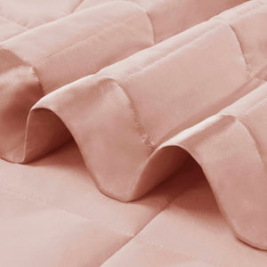 JLA Home Madison Park - Lightweight Down Alternative Blanket with Satin Trim for All-Season Comfort, Moisture-Wicking & OEKO-TEX Certified Blush MP51-5154