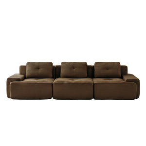 English Elm 117" Modern Modular Sectional Sofa - Plush Corduroy 3-Seater Couch, No Assembly, Stylish & Comfortable W714S01503