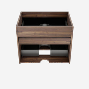 English Elm 24' 24 Inch Floating Bathroom Vanity Walnut Finish with Soft Close Drawers Mid Century Modern W1865P365230