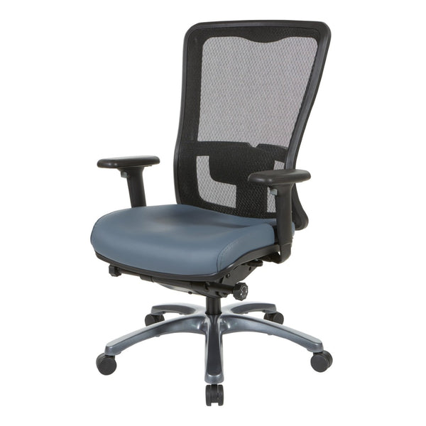 OSP Home Furnishings Progrid Ergonomic Mesh Office Chair with Lumbar Support and Padded Seat for All Day Blue 97720-R105