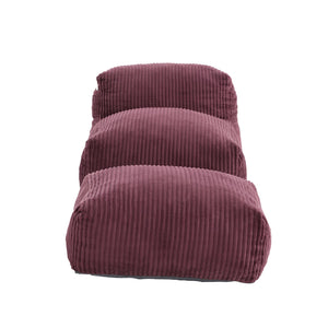 English Elm Big Corduroy Lounger Bean Bag with Ottoman Memory Foam Fill for Living Room Wine Red W395P435354