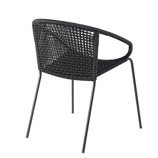 English Elm Snack Woven Rope Steel Stackable Dining Chairs Bistro Set of Two Modern Outdoor B2736P464890