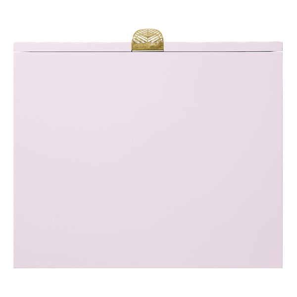 English Elm Pink High Gloss Wave 2-Drawer Nightstand with Reflective Finish, Metal Legs, Modern Luxe Accent Piece B062P209010