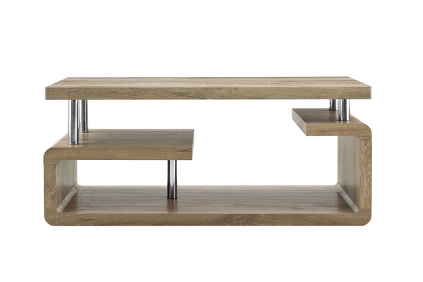 English Elm A Modern Two-tier Mdf Coffee Table with Open Shelf for Living Room Storage Wood W3875P396830