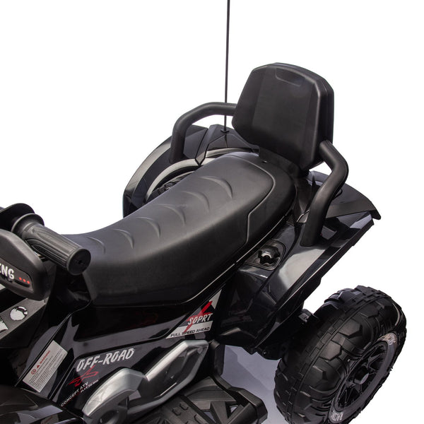 English Elm 24v Kids Electric Atv Xxxl Off-road Ride on with Remote Parental Control and Bluetooth Black W1578P228312