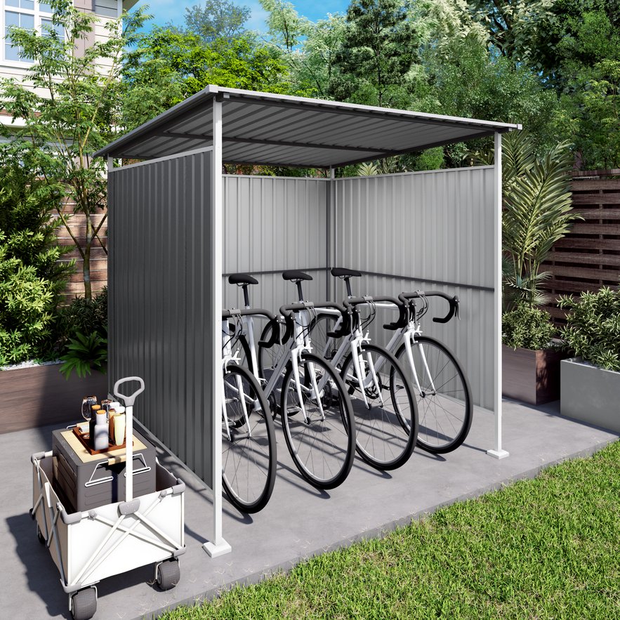 English Elm 6x6ft Outdoor Hardtop Metal Lean to Gazebo for Patio Grill Storage and Backyard W3213P458079