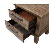 English Elm Hoeya Brown 2-Drawer Nightstand With Tapered Legs