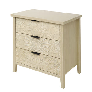 English Elm 3 Drawer Cabinet - Stylish & Versatile Storage Solution For Bedroom, Living Room, Or Study Decor W688P225270