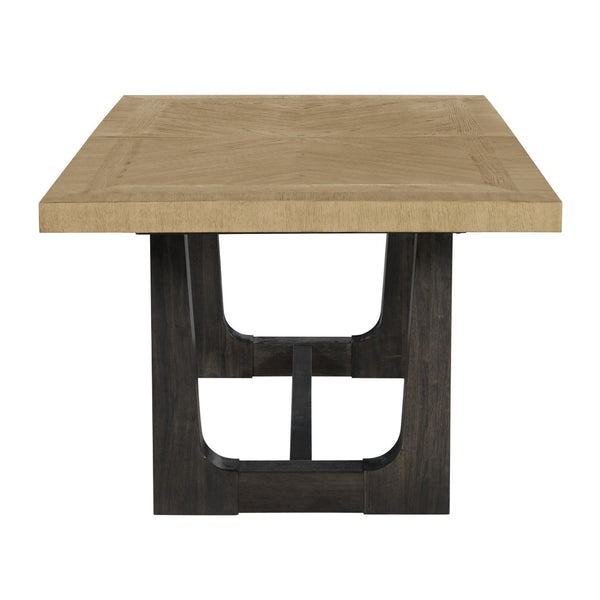 English Elm Wallace & Bay - Caramel Dining Table: Stylish Trestle Design With Rich Wood Finish, Perfect For Family Meals & Entertaining B361P406178-GIGA