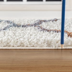 English Elm Loft Plush Ivory Shag Area Rug 5'3" X 7' For Living Room, Bedroom, Kid & Pet Friendly Comfort B186P181105