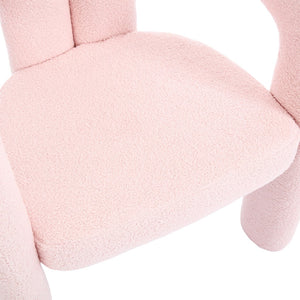 English Elm Contemporary Velvet Upholstered Barrel Accent Chair with Curved Support, Foam Seat, Steel Frame Finish Pink W395P224758