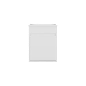 English Elm Furman 18" Wide Floating Bathroom Vanity with Resin Sink, Wall-Mounted Compact One-Door Cabinet White B200P335300