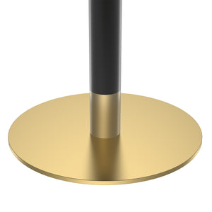 English Elm Round Tulip Bistro Table Faux Marble Top Gold Pedestal Base for Small Dining Spaces W3316P421502