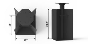 English Elm Patio Umbrella Base - Heavy-Duty Steel In-Ground Support, Holds 700Lbs, Perfect For Any Outdoor Space! W1859P303841-GIGA
