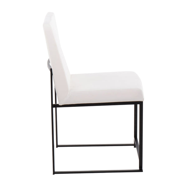 English Elm High Back Fuji Dining Chair Set - Modern Black Steel Frame & Luxurious White Velvet Comfort For Any Space B202P223554