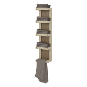 English Elm Chidester Five Shelf Towel Tower Natural Oak Finish Freestanding Bathroom Organizer B097P407601
