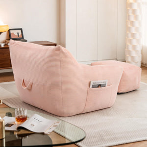 English Elm Bean Bag Chair with Armrests Shredded Foam Fill Oversized Lounge Seat for Adults Pink W5385P433248