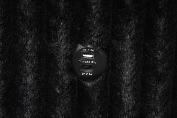 English Elm Plush Sectional Sofa With Pull-Out Sleeper, Velvet Fabric, Reversible Chaise & Usb Charging Ports B009S01779-GIGA