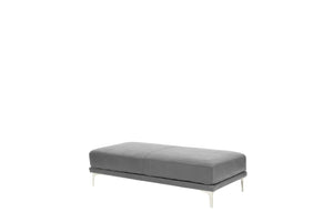 English Elm Modern Antique Gray Large Breathable Leatherette Ottoman 66"x33" Chrome Legs Sleek Living Room Seat Cushion Elegance B011P205225