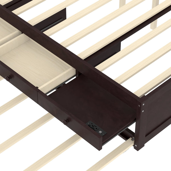 English Elm Twin Triple Metal Bunk Bed Matte Powder Coated Frame with Full Safety Guardrails W1580S00388