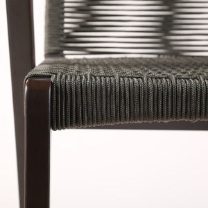 English Elm Eruna Dark Eucalyptus Wood Counter Stool with Gray Rope — Weather-Resistant, Stable, No-Assembly Seat B2736P268538