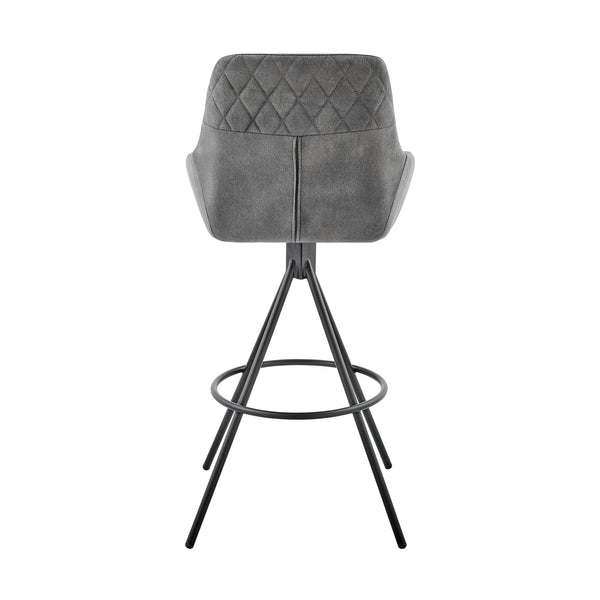 English Elm Mornix Charcoal 26" Counter Height Bar Stool with Durable Fabric, Modern Metal Frame, Easy Assembly B2736P268574
